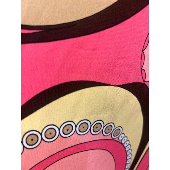 VTG Y2K midi Dress Sz M Babydoll Boho Funky Psychedelic Print Flutter Sleeves - Picture 6 of 11